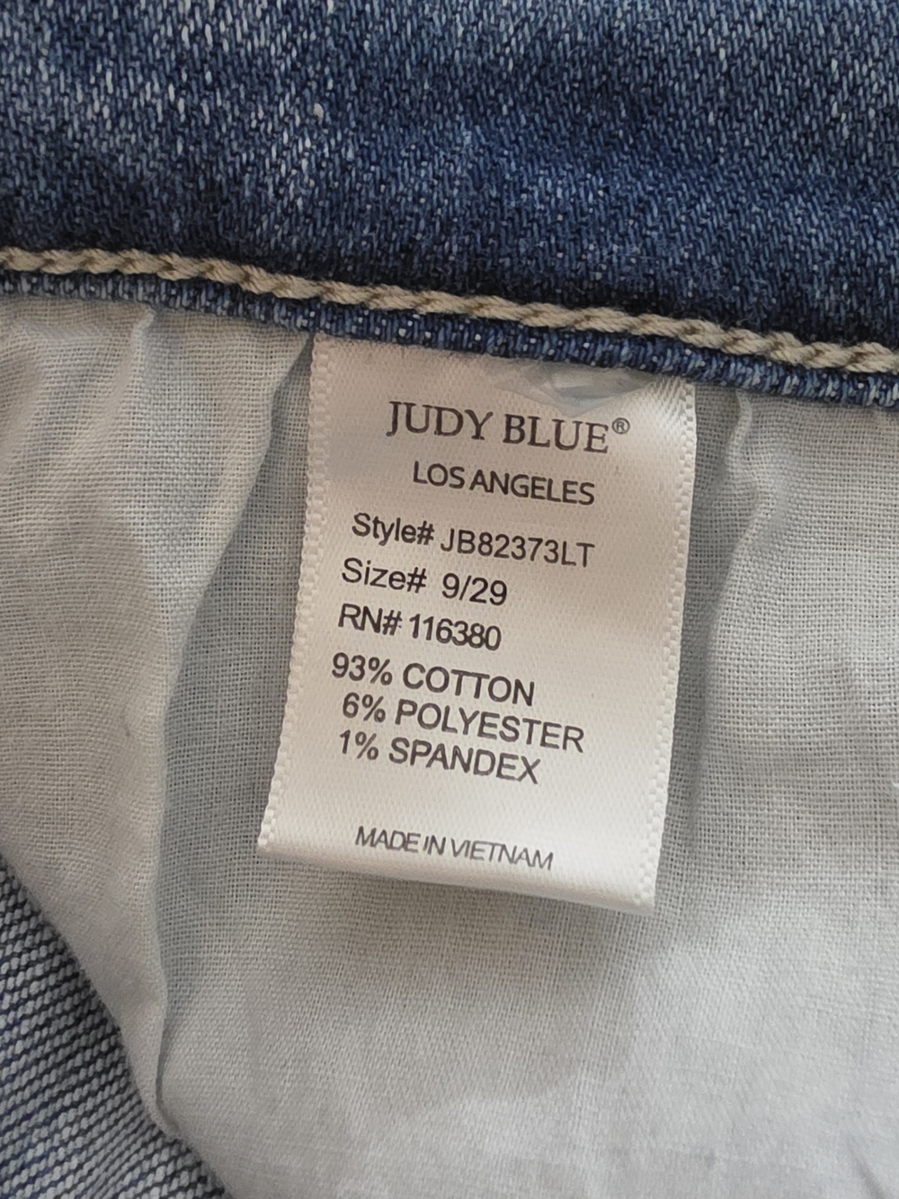 Judy Blue Bleach Splash Shark Bite Skinny Jeans Light Wash Mid Rise Womens 9/29 - Picture 11 of 11